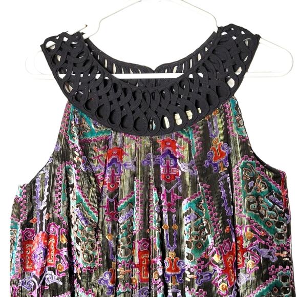 Moulinette Soeurs Anthropologie Linnea Burnout Velvet Metallic Dress Size XS - Picture 11 of 13